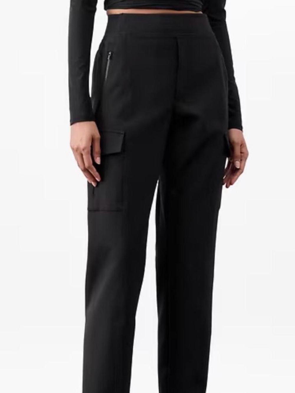 Athleta Black Straight-Leg Cargo Pants for Women